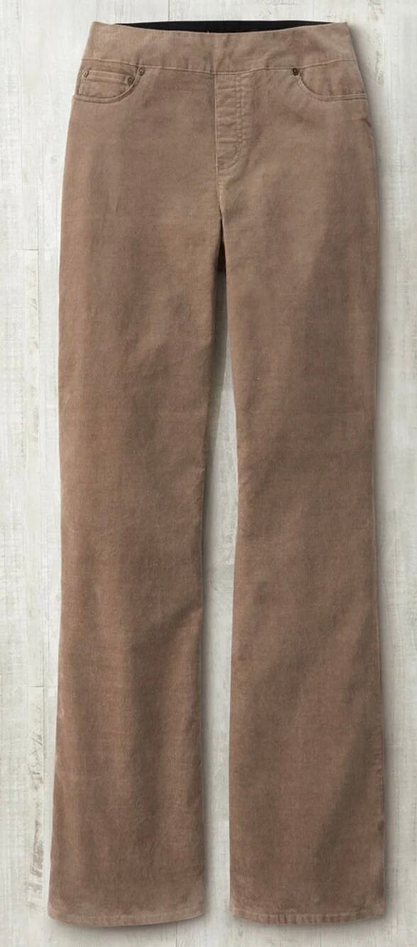 Coldwater Creek ShapeMe Pull-On boot cut Corduroy Pants 10T Desert Taupe